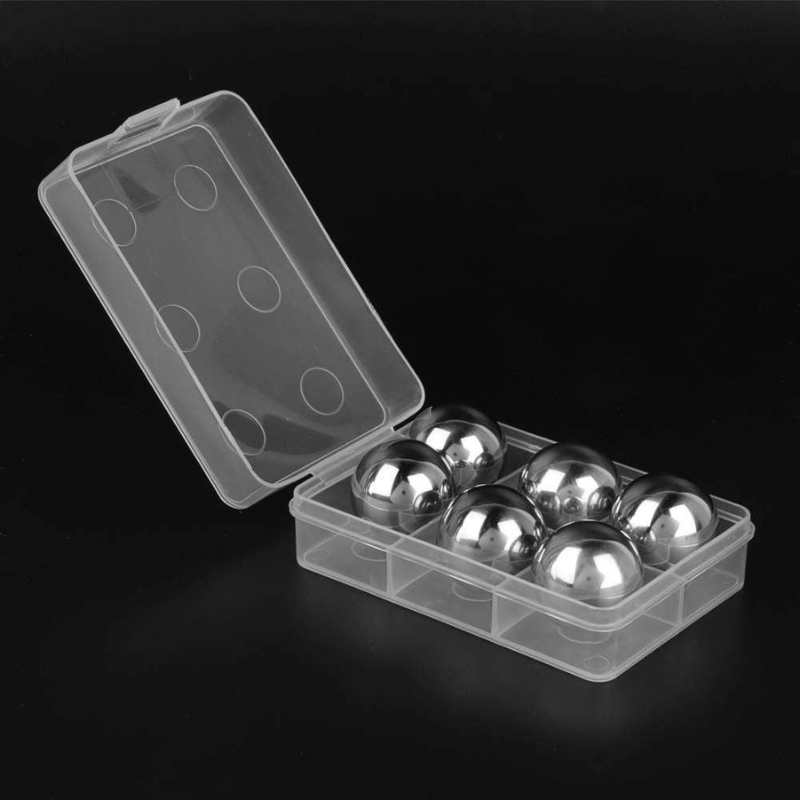 Stainless Steel Whiskey Stones 6 Pieces Reusable Cooling Balls-Wine and Whiskey Decanter