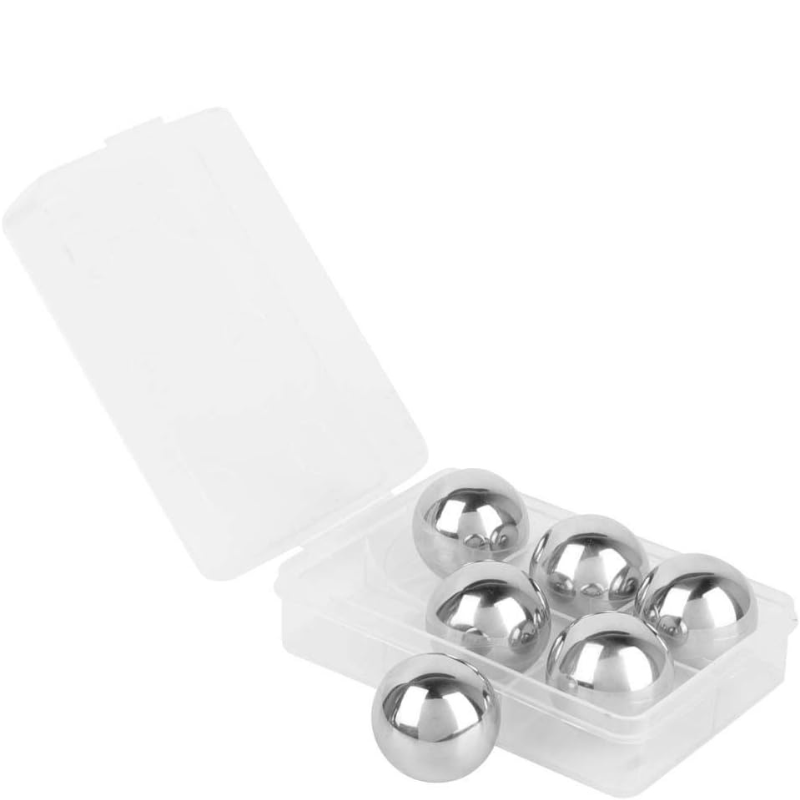 Stainless Steel Whiskey Stones 6 Pieces Reusable Cooling Balls-Wine and Whiskey Decanter