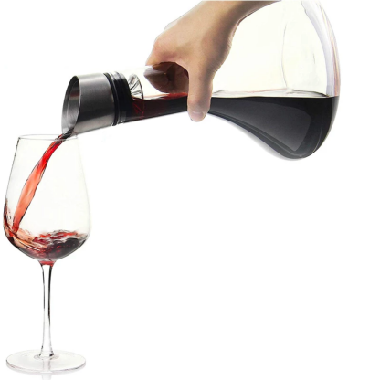 Wine Decanter with Aerator Lead-free Wine Carafe-Wine and Whiskey Decanter