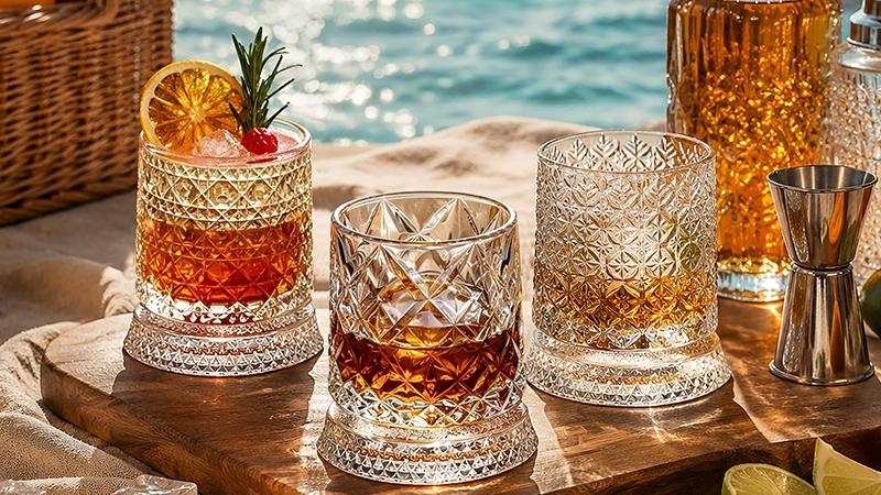 Luxury Spinning Crystal Whiskey Glass Drinkware Father&rsquo;s Day Gift Set &ndash; 2 Rotating Glasses & 2 Ice Ball Molds with Elegant Gift Box, Diamond,  Ice Crackle & Snowflake Cut Barware Gift Set, Perfect for Halloween  Parties, Thanksgiving & Christmas Gifts
