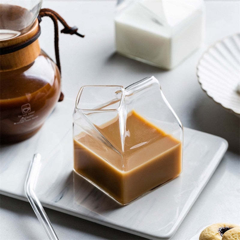 Milk Box Glass Cup-Wine and Whiskey Decanter