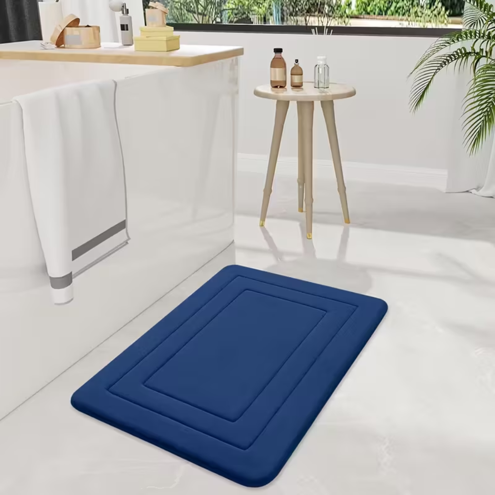 Memory Foam Bath Mat Set 2 Piece - Non Slip Absorbent Bathroom Rugs & Cushioned Floor Mats