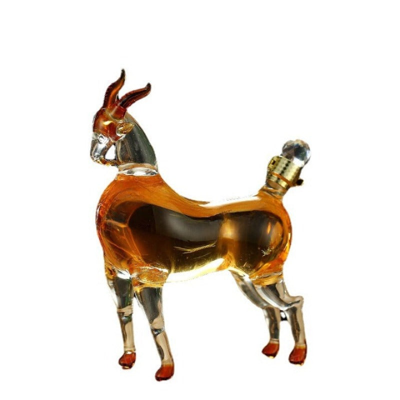 Goat Shaped Glass Decanter