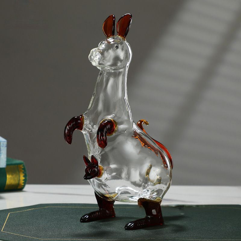 Kangaroo Shaped Glass Decanter-Wine and Whiskey Decanter