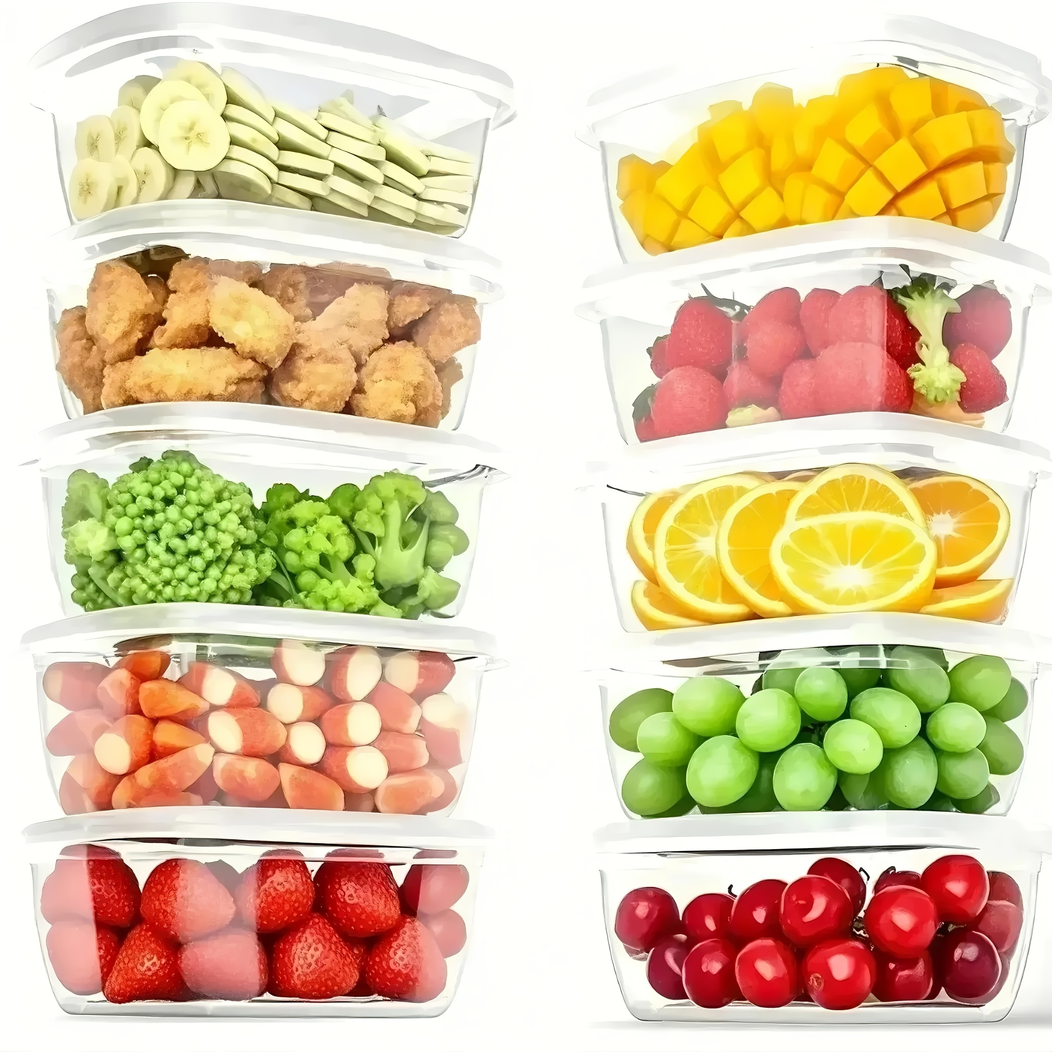 Set of 20 Stackable Food Storage Boxes with Lids