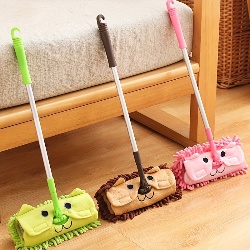 Mini Mop for Small Spaces - Cute Cartoon Design Desktop Mop, Portable Cleaning Mop for Kitchen Counter & Table