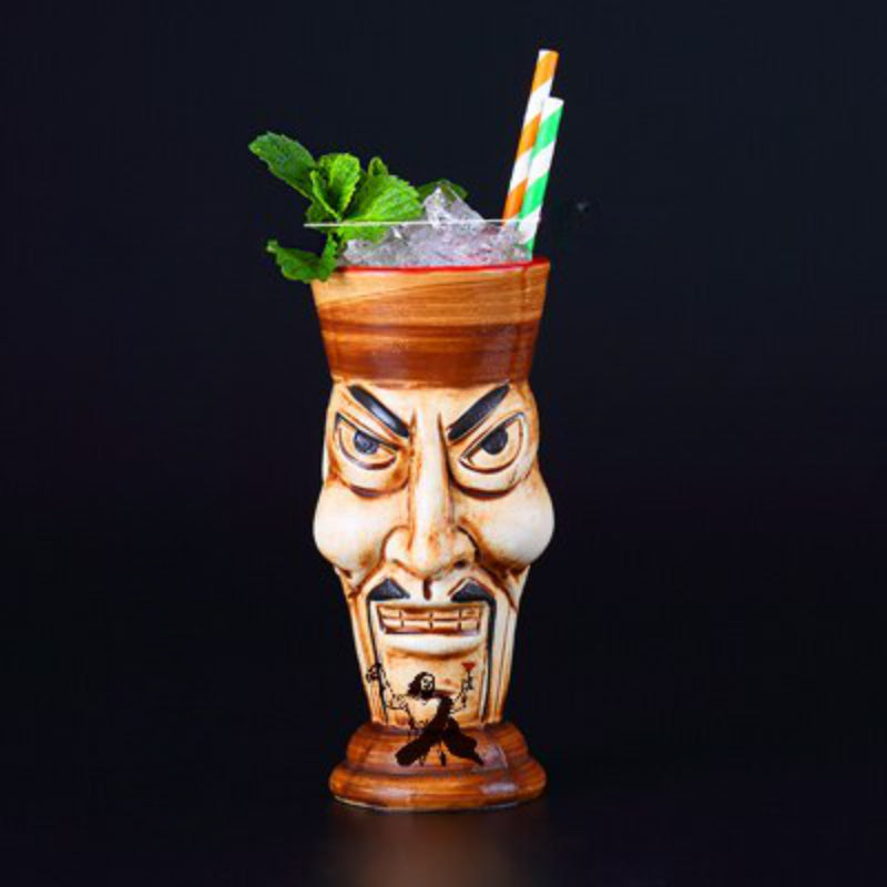 Tribal Face Ceramic Mug-Wine and Whiskey Decanter