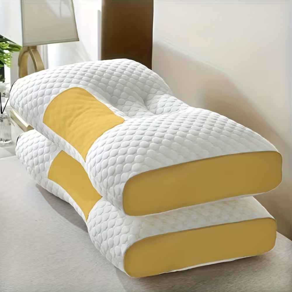 2 Pack Adjustable Cervical Neck Support Pillow - Ergonomic Memory Foam Sleeping Pillow