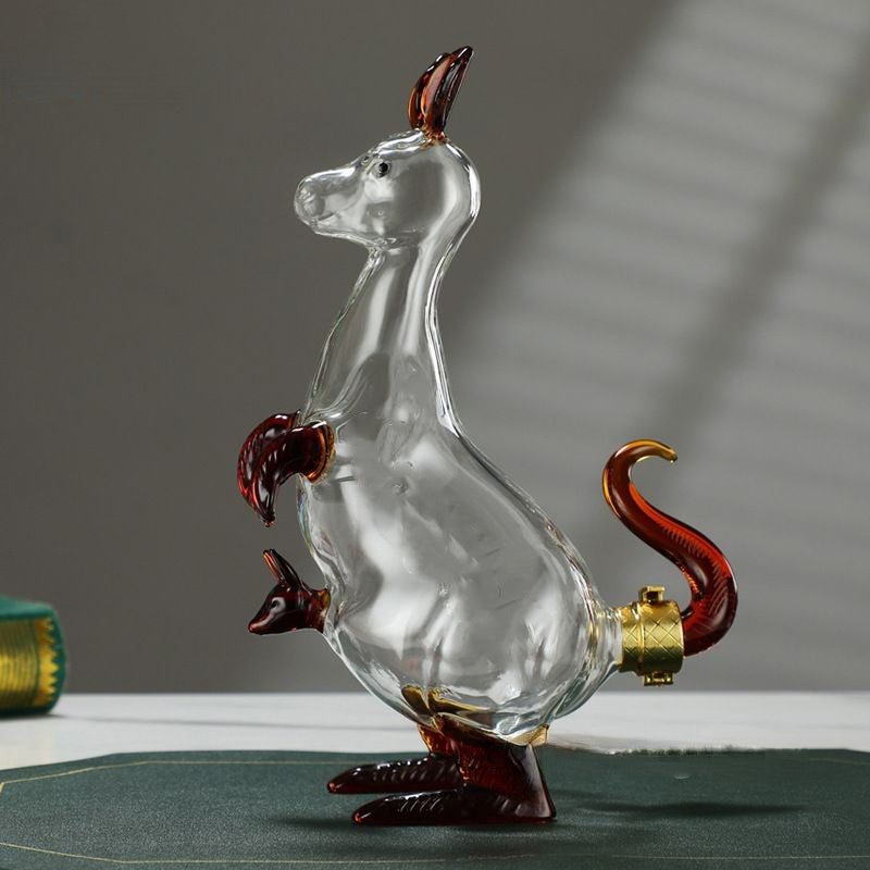 Kangaroo Shaped Glass Decanter-Wine and Whiskey Decanter