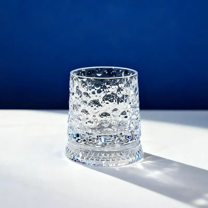 Rotating Crystal Whiskey Tumbler Glass Cup