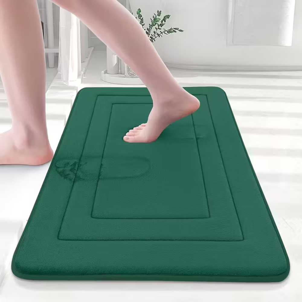 Memory Foam Bath Mat Set 2 Piece - Non Slip Absorbent Bathroom Rugs & Cushioned Floor Mats