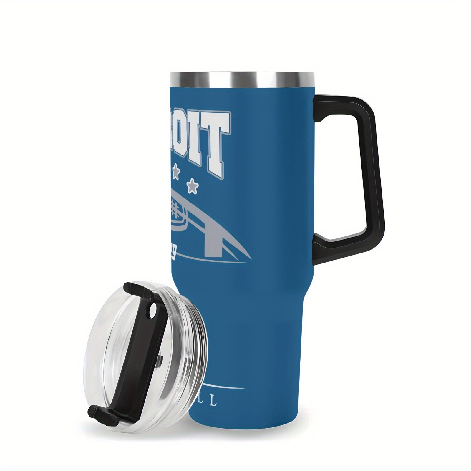 Detroit Insulated Tumbler Cup with Handle, Lid & Straw
