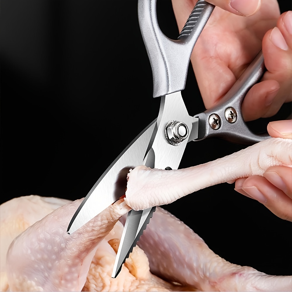 Stainless Steel Kitchen Scissors - Heavy Duty Food Shears with Aluminum Alloy Handle