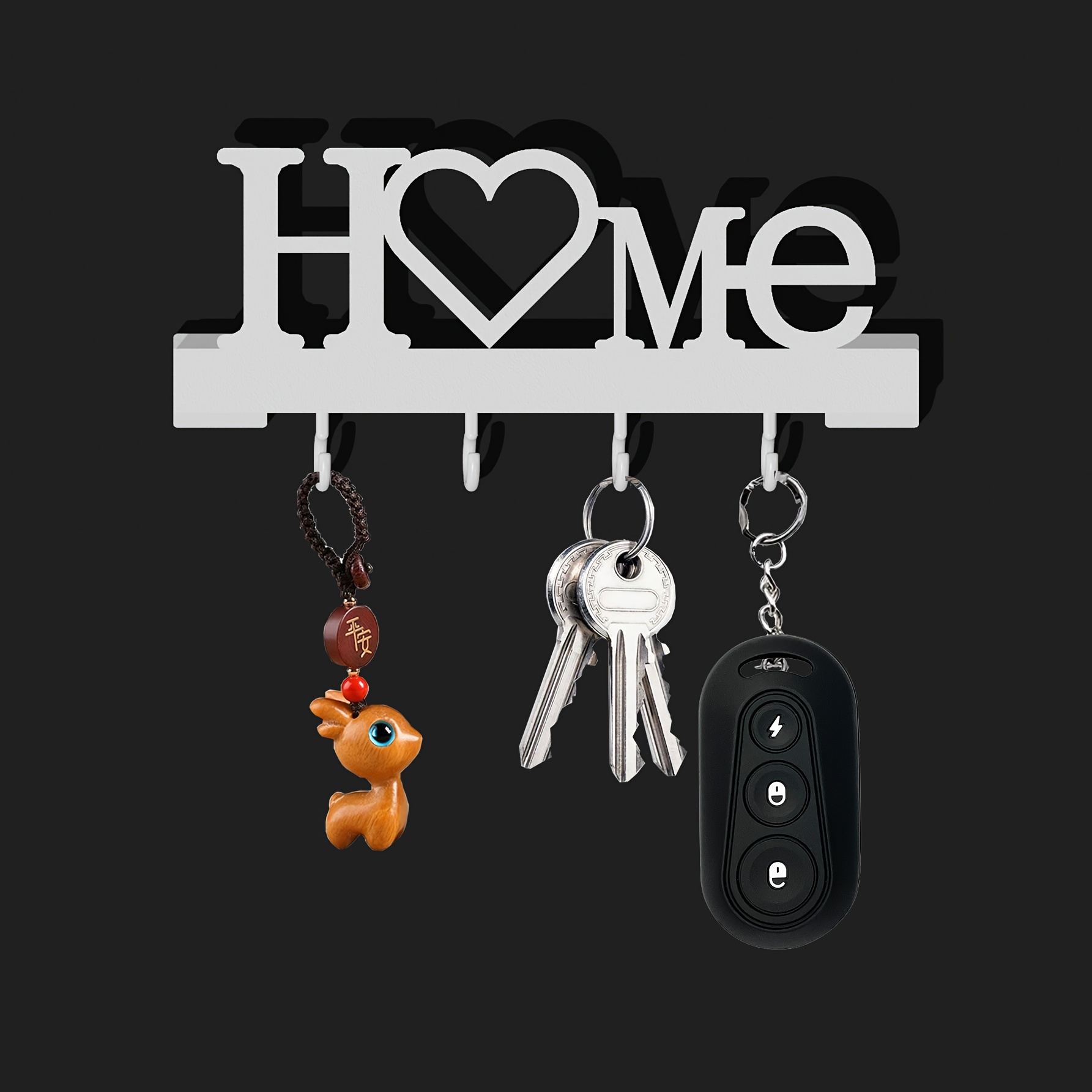 Wall Mounted Key Holder With Hooks