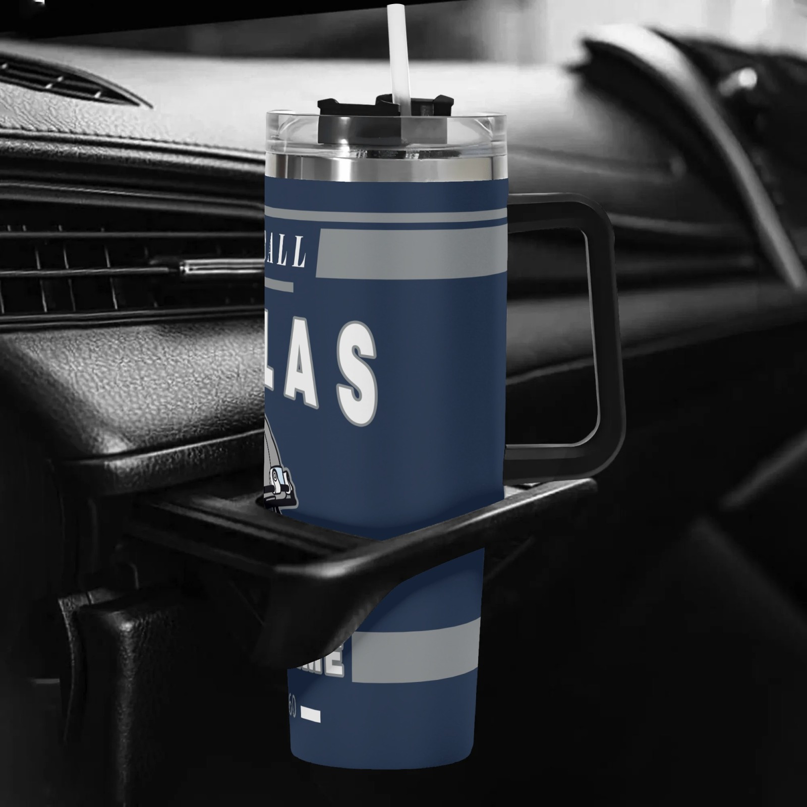 40oz Dallas Cowboys Football Team Themed Personalized Stainless Steel Travel Tumbler