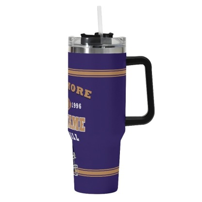 40oz Baltimore Ravens Football Team Theme Personalized Stainless Steel Travel Tumbler