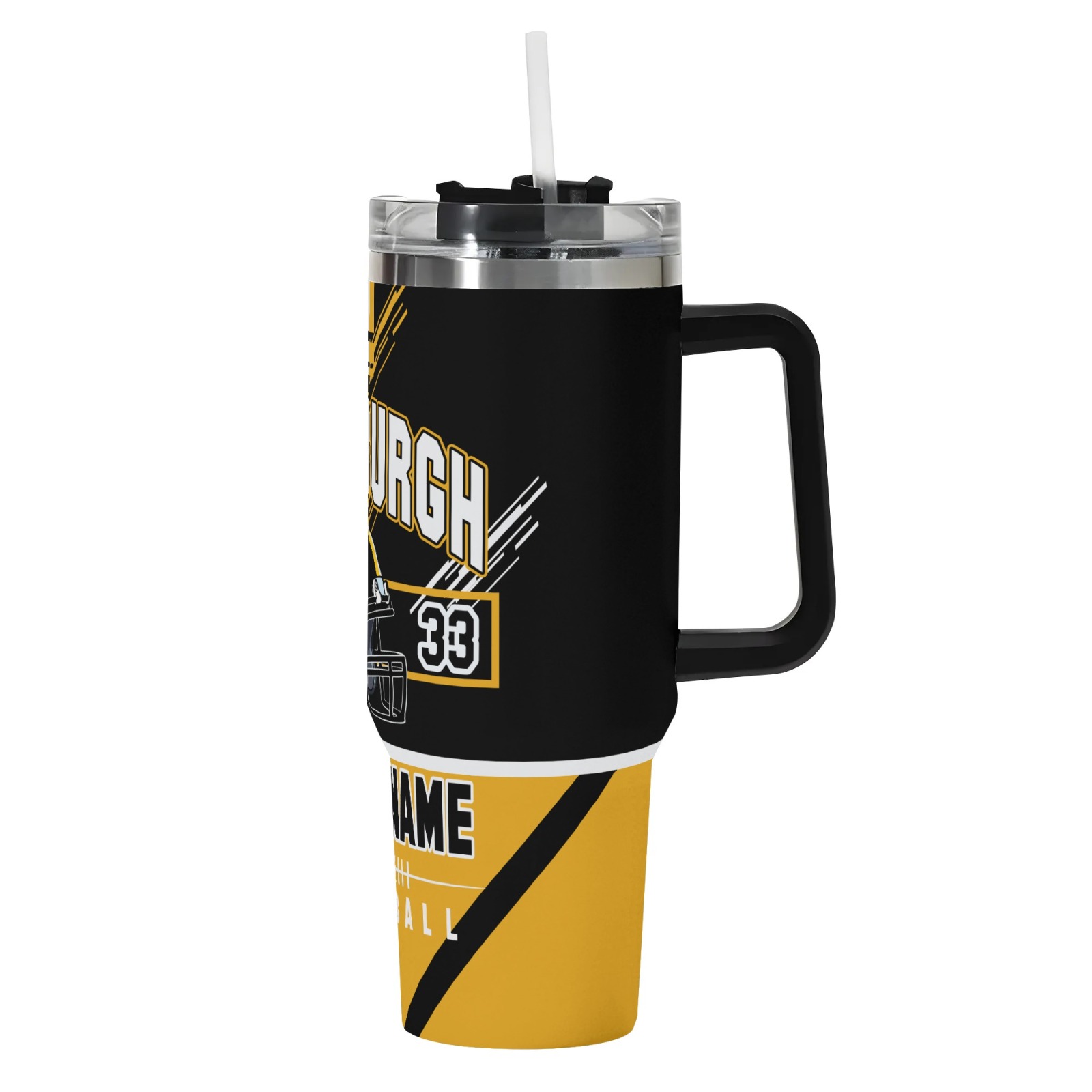 Personalized 40OZ Stainless Steel Vacuum Tumbler for Pittsburgh Football