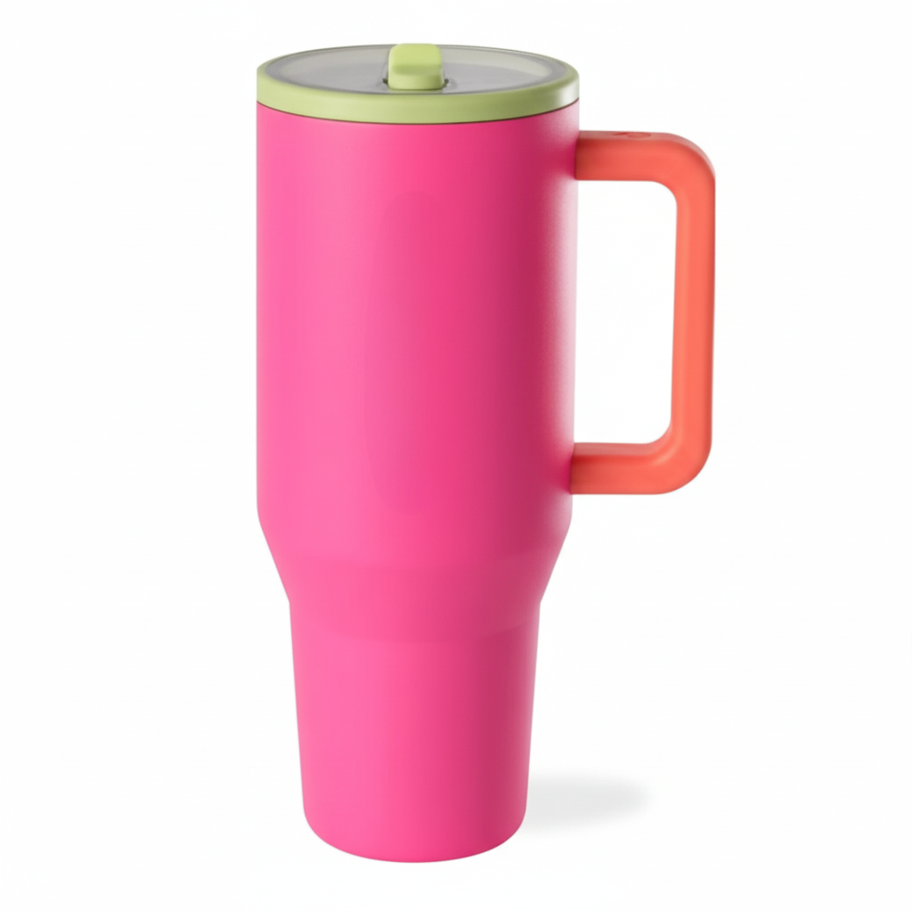 Insulated Travel Tumbler With Flip Straw