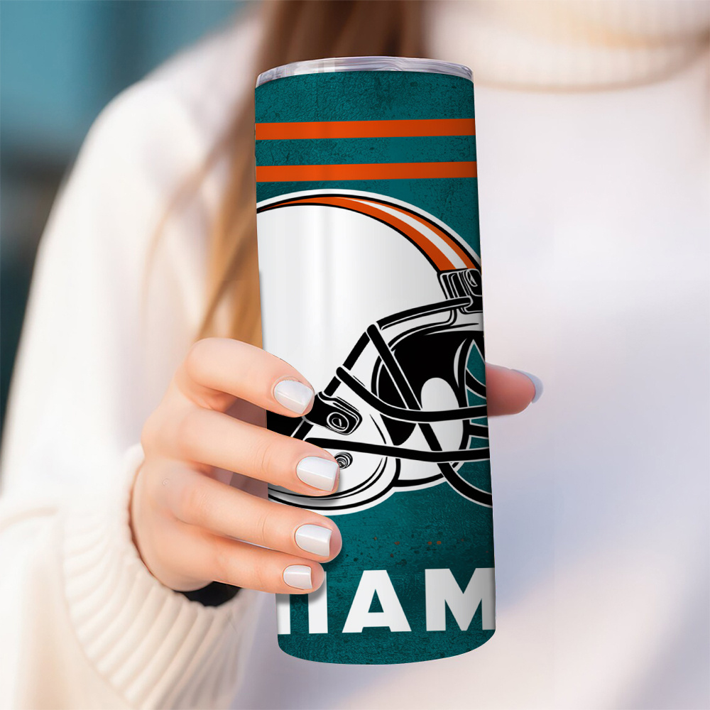 20oz Miami Football Design Stainless Steel Tumbler