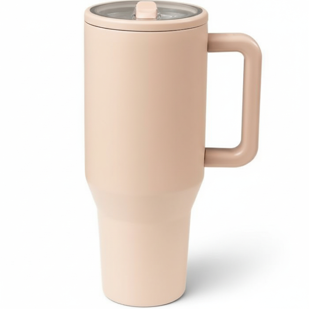 Insulated Travel Tumbler With Flip Straw