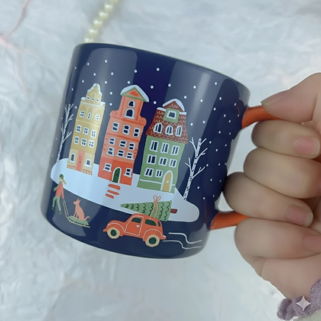 Christmas Tree Graffiti Ceramic Mug