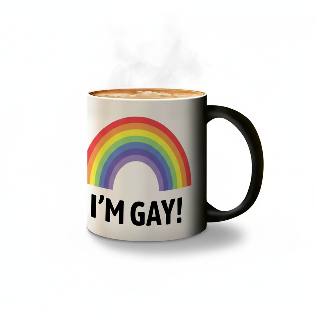 Pack Of 1 Rainbow Printed Color Changing Ceramic Coffee Mug