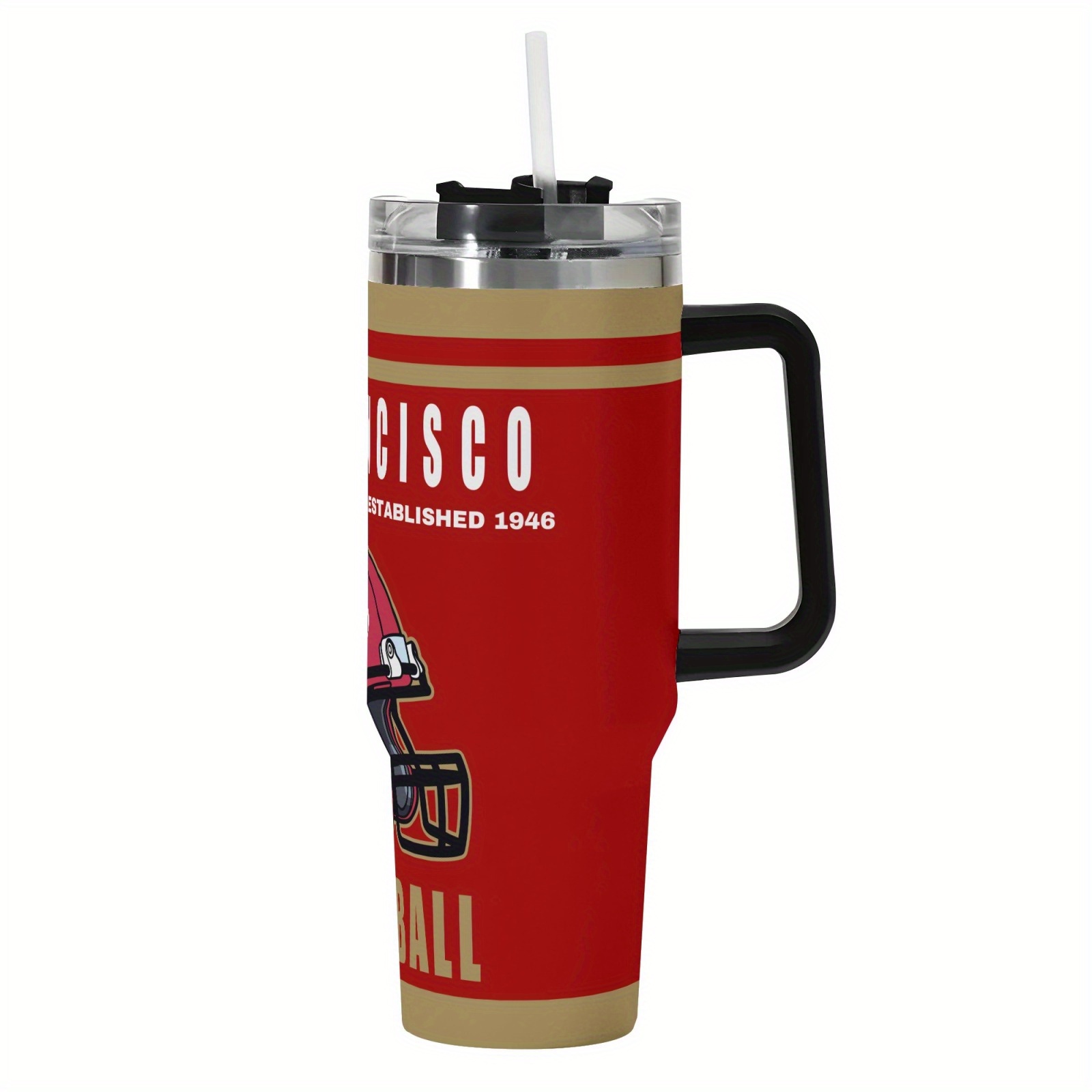 40oz San Francisco 49ers Football Themed Stainless Steel Travel Tumbler