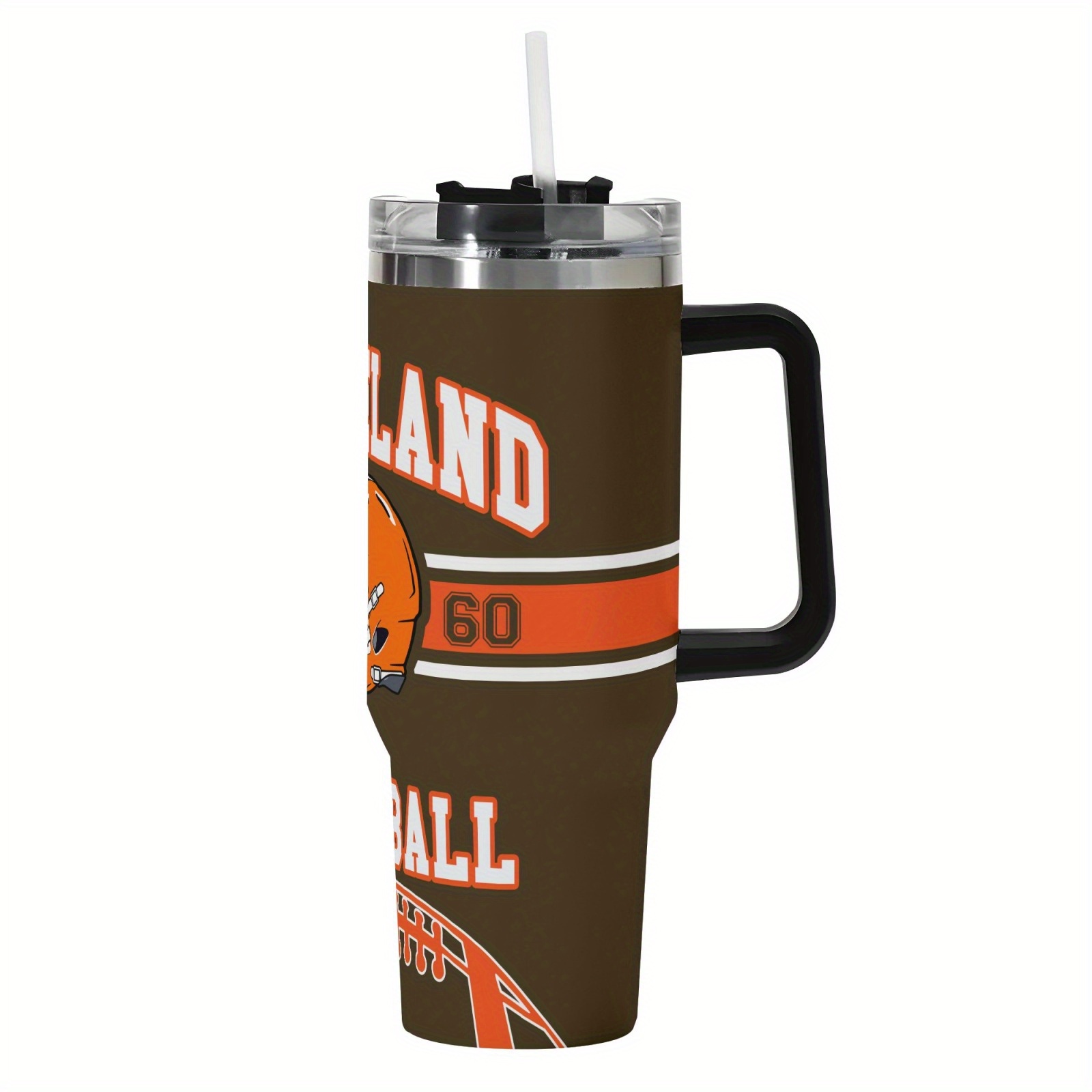 40oz Cleveland Browns Football Team Themed Stainless Steel Travel Mug
