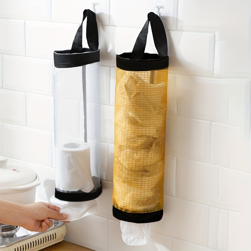 Foldable Kitchen Trash Bag Holder - Space Saving Waste Rack Stand for Cabinet Door & Countertop