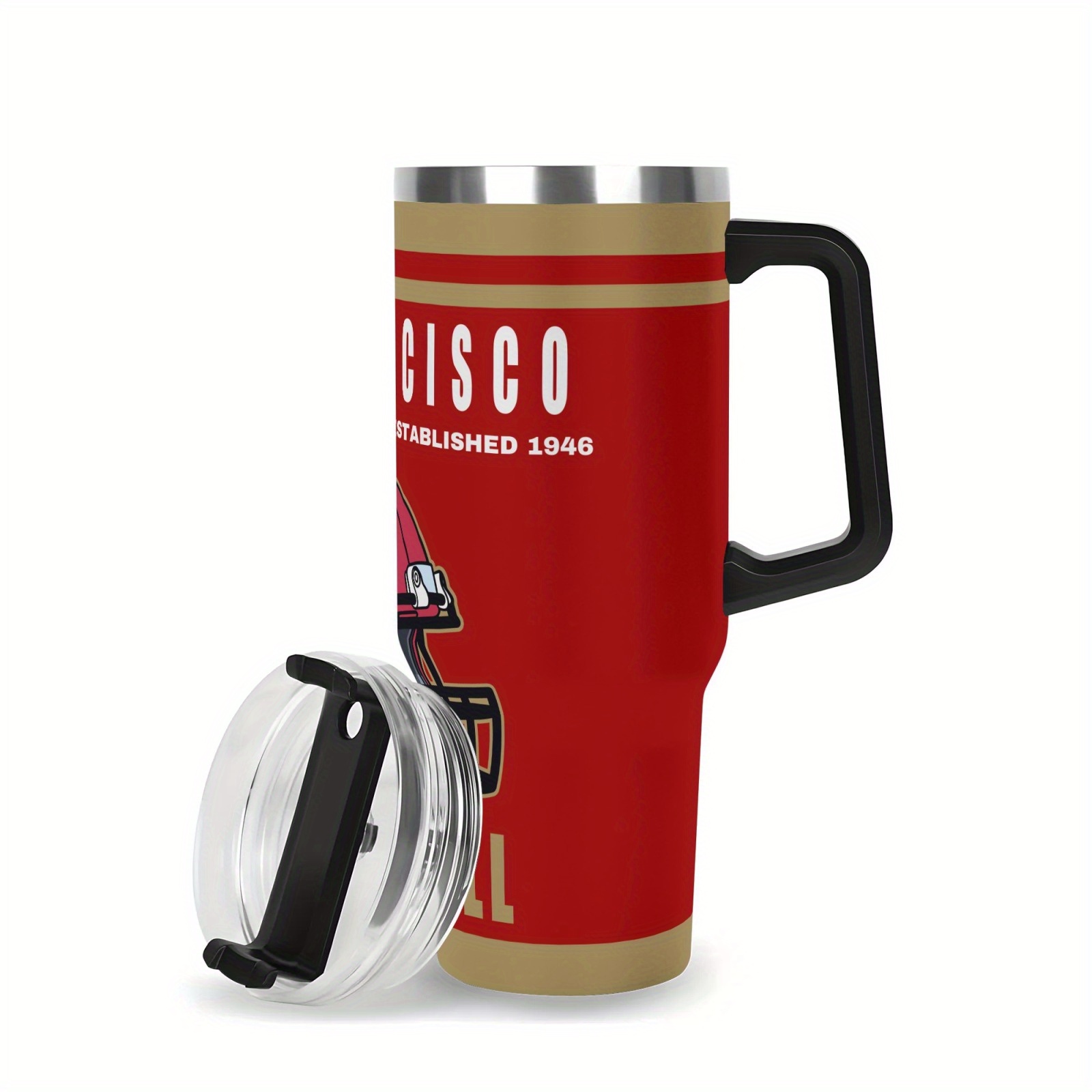 40oz San Francisco 49ers Football Themed Stainless Steel Travel Tumbler