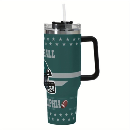 40oz Philadelphia Eagles Football Team Themed Stainless Steel Travel Tumbler