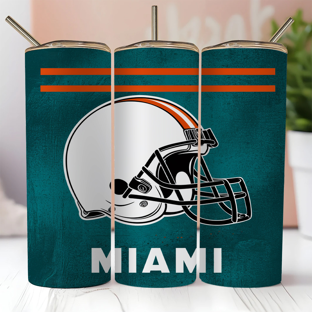 20oz Miami Football Design Stainless Steel Tumbler