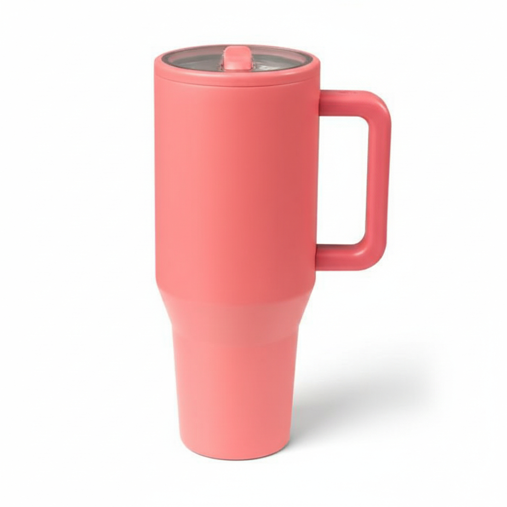 Insulated Travel Tumbler With Flip Straw