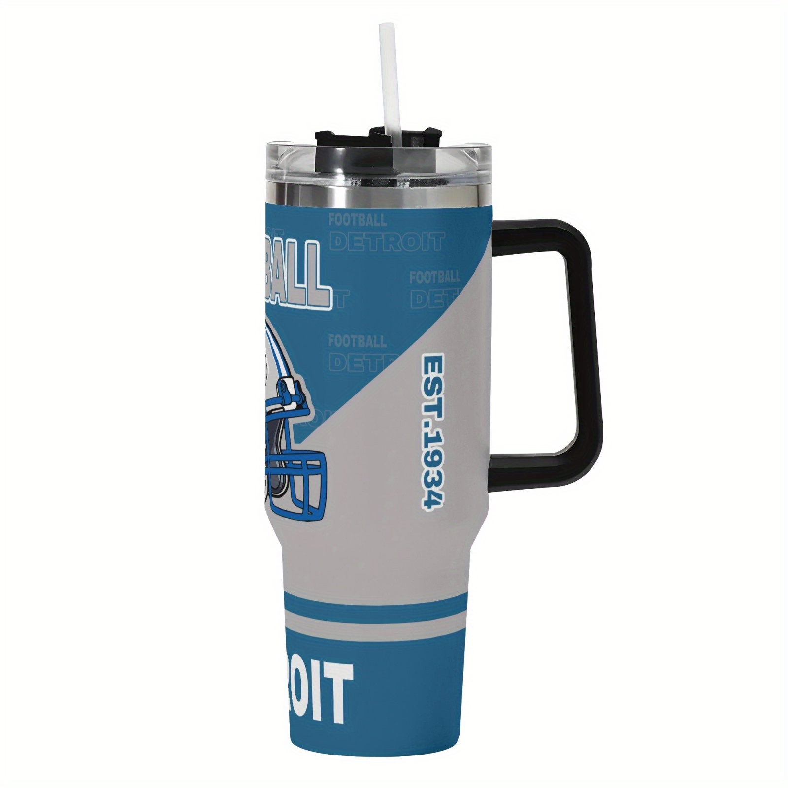 40oz Detroit Lions Football Themed Stainless Steel Travel Cup