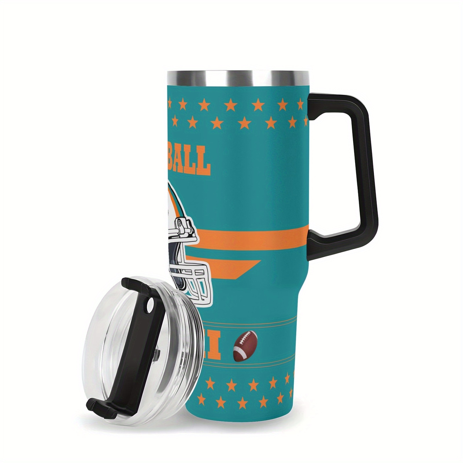 40oz Miami Dolphins Football Team Themed Stainless Steel Travel Tumbler