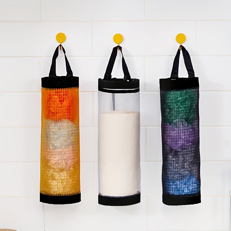 Foldable Kitchen Trash Bag Holder - Space Saving Waste Rack Stand for Cabinet Door & Countertop