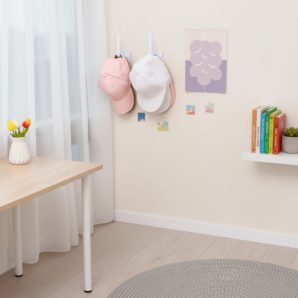 Set of 2 Wall Mounted Hat Hook Rack