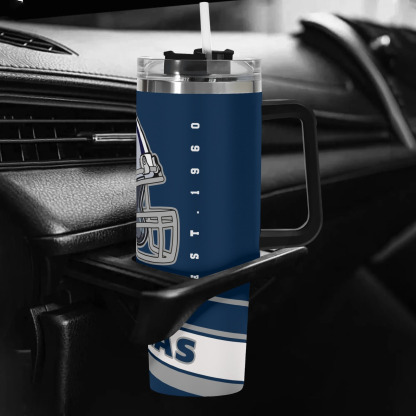 40oz Dallas Football Pinwheel Printed Stainless Steel Travel Tumbler