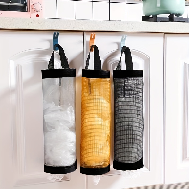 Foldable Kitchen Trash Bag Holder - Space Saving Waste Rack Stand for Cabinet Door & Countertop