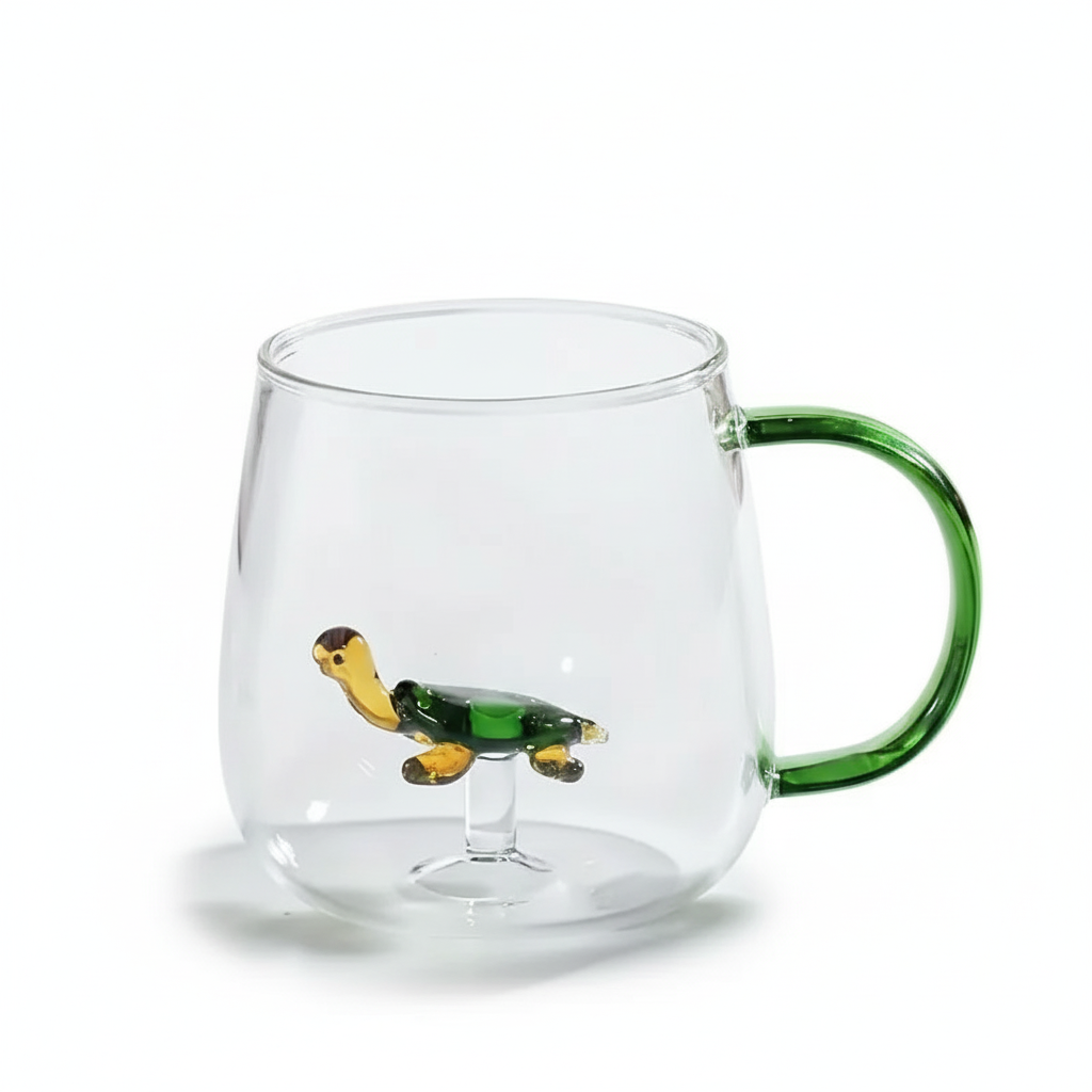 3D Animal Design Glass Mug