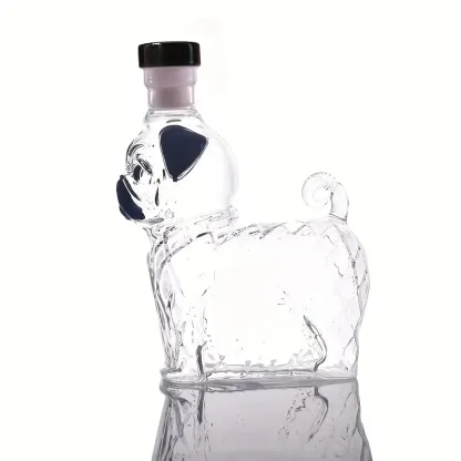 Adorable Pug Shaped Wine And Whiskey Decanter