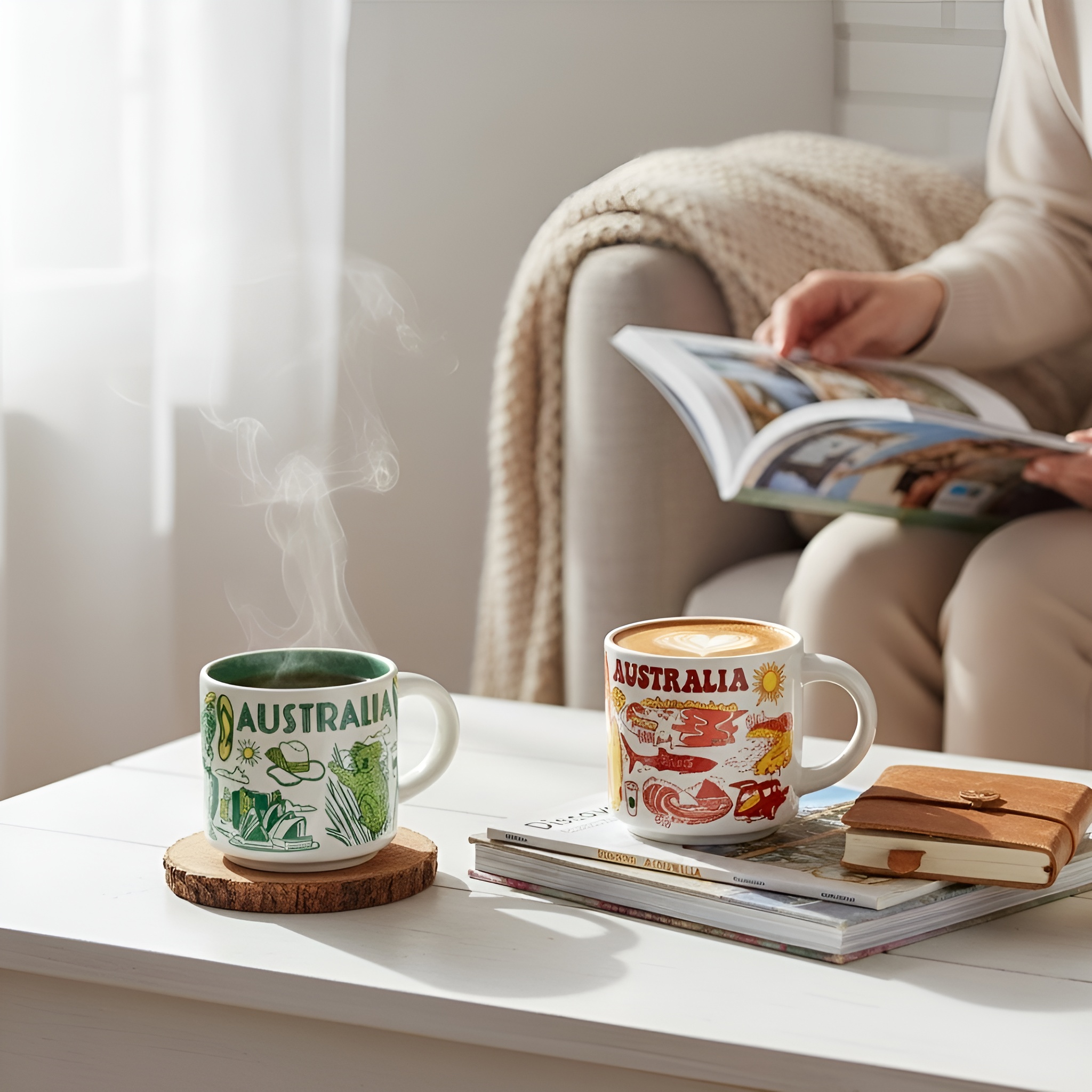 Australian Beach Theme Travel Mini Mug Set