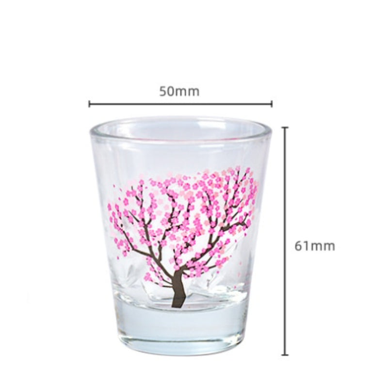 Cherry Blossom Patterned Shot Glass-Wine and Whiskey Decanter
