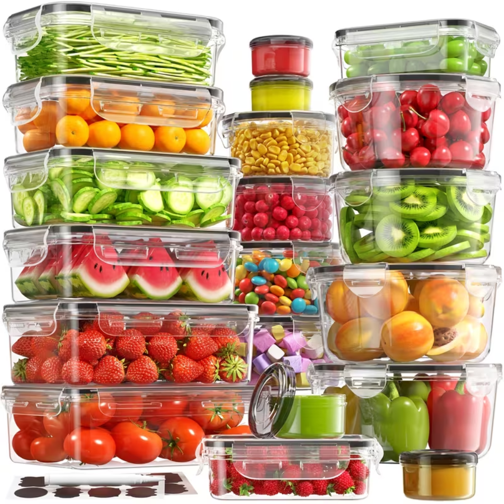 48pcs Food Storage Container, Fresh-Keeping Boxes, Easy-to-Secure Lids