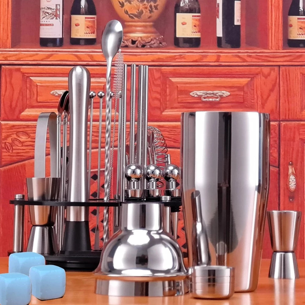 23-Piece Whiskey Shaker-Wine and Whiskey Decanter