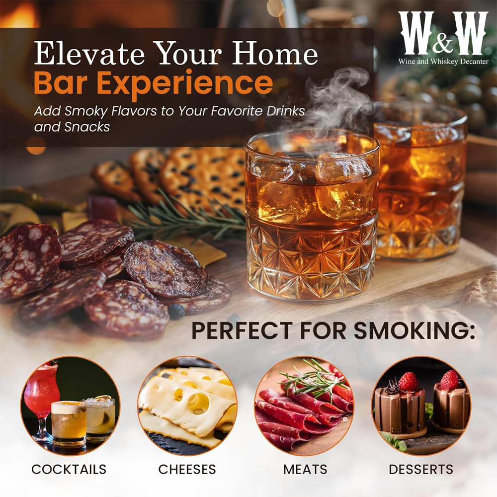 Beverage Infuser Box With Torch-Wine and Whiskey Decanter