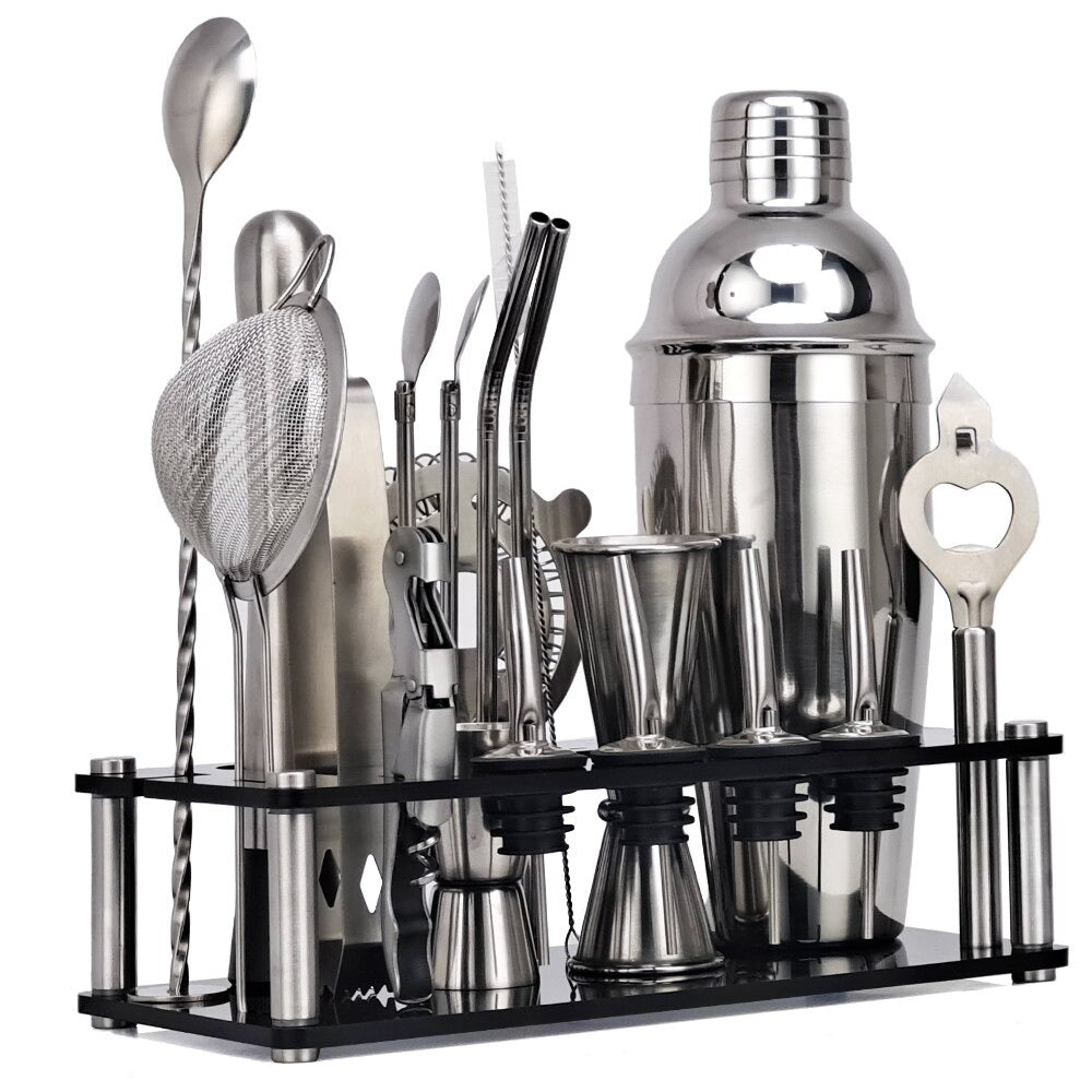 Stainless Steel Bar Set-Wine and Whiskey Decanter