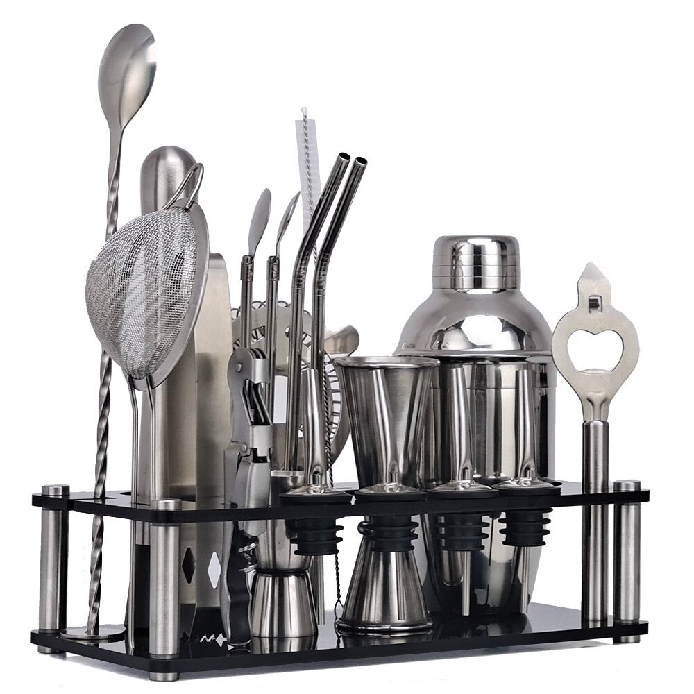 Stainless Steel Bar Set-Wine and Whiskey Decanter