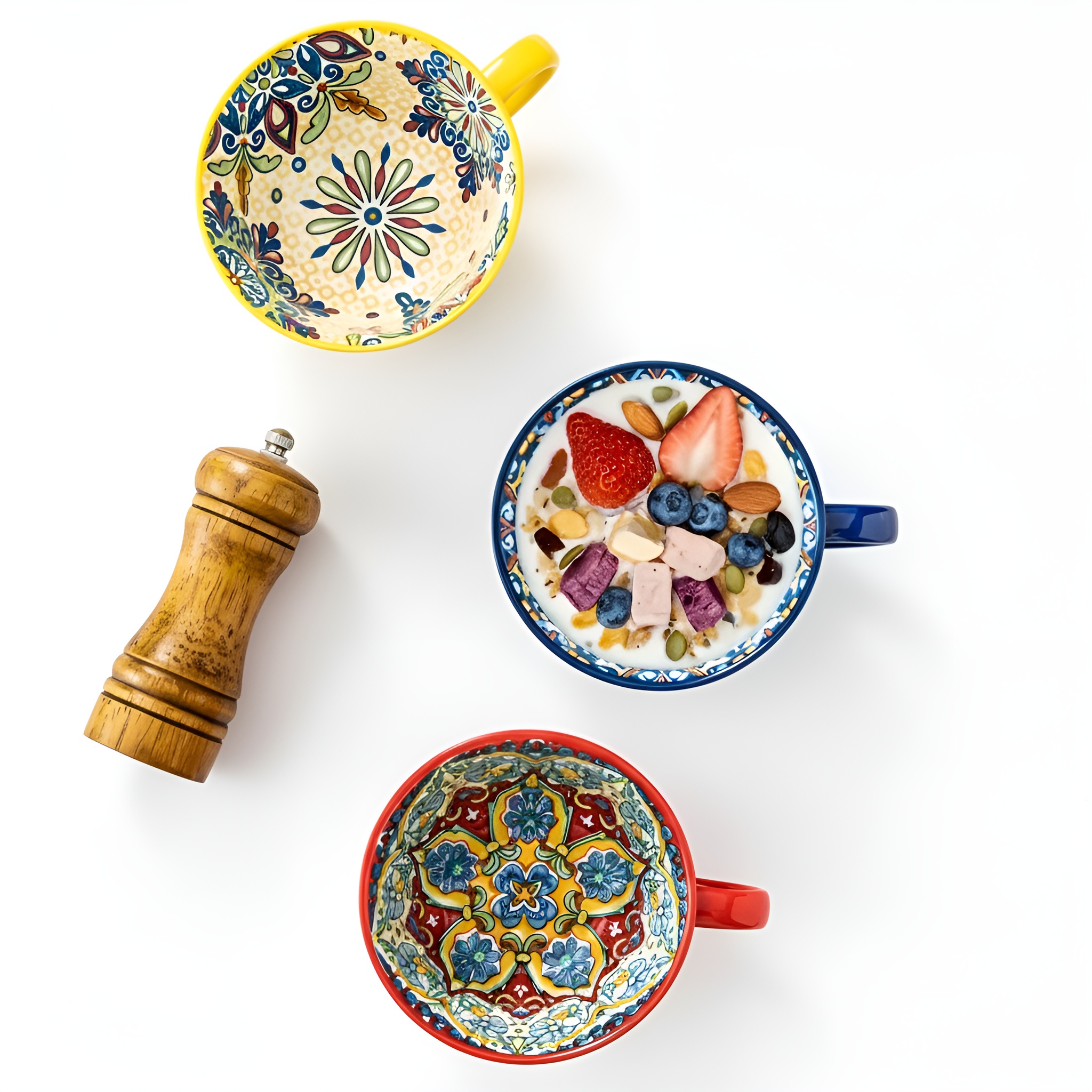 Bohemian Style Ceramic Cups 2 Piece Set