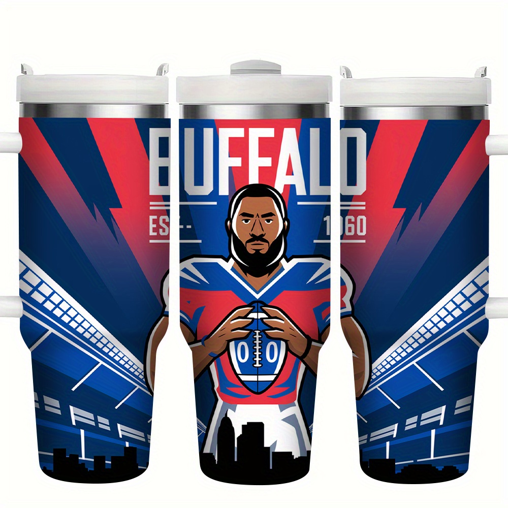 Buffalo Bills Football Team Themed Tumbler With Vacuum Insulation For Travel